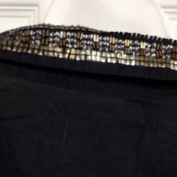 Old Navy black button down shirt rhinestone jewel - Picture 4 of 5